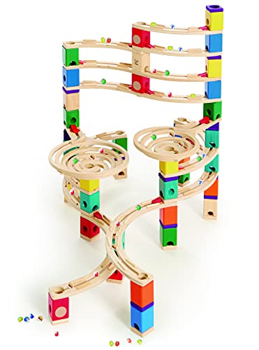 Award Winning Hape Quadrilla Wooden Marble Run Construction - The Cyclone