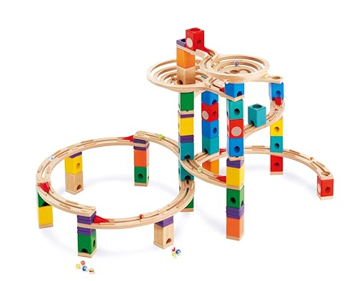 Award Winning Hape Quadrilla Wooden Marble Run Construction - The Cyclone