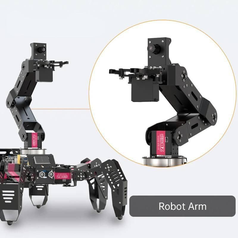 Hexapod AI Robotic Explorer with Vision Arm – Ultimate Raspberry Pi 4B Powered Robot Kit