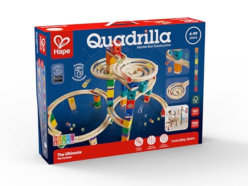 Award Winning Hape Quadrilla Wooden Marble Run Construction - The Cyclone