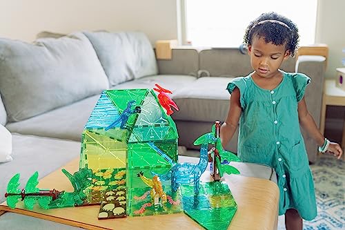 MAGNA-TILES Dino World XL 50-Piece Magnetic Construction Set, The ORIGINAL Magnetic Building Brand