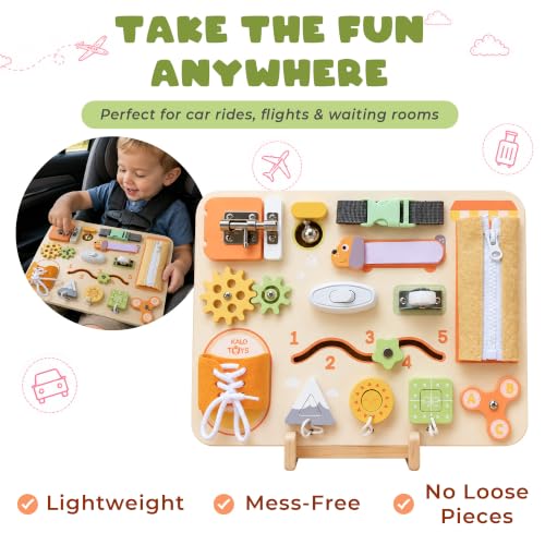KALOTOYS Large Busy Board Montessori Toys for 1 2 3 Year Old - Sensory Toys for Toddlers 1-3 - Fine Motor Skills & Early Learning - Montessori Gift