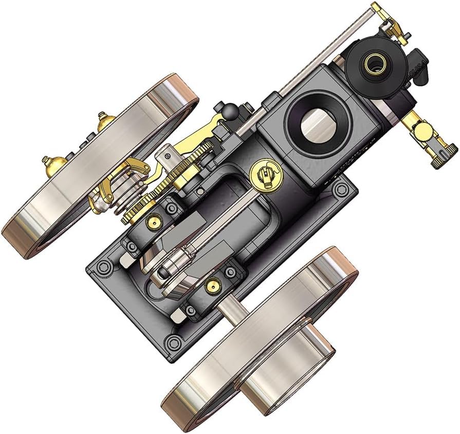Retro HM-01 Hit and Miss Engine Model Kit for Adults, 4-Stroke Horizontal Stationary Mini Engine Kit that Runs, Working Metal Engine with High/Low Speed Gear Lever, Gift -KIT