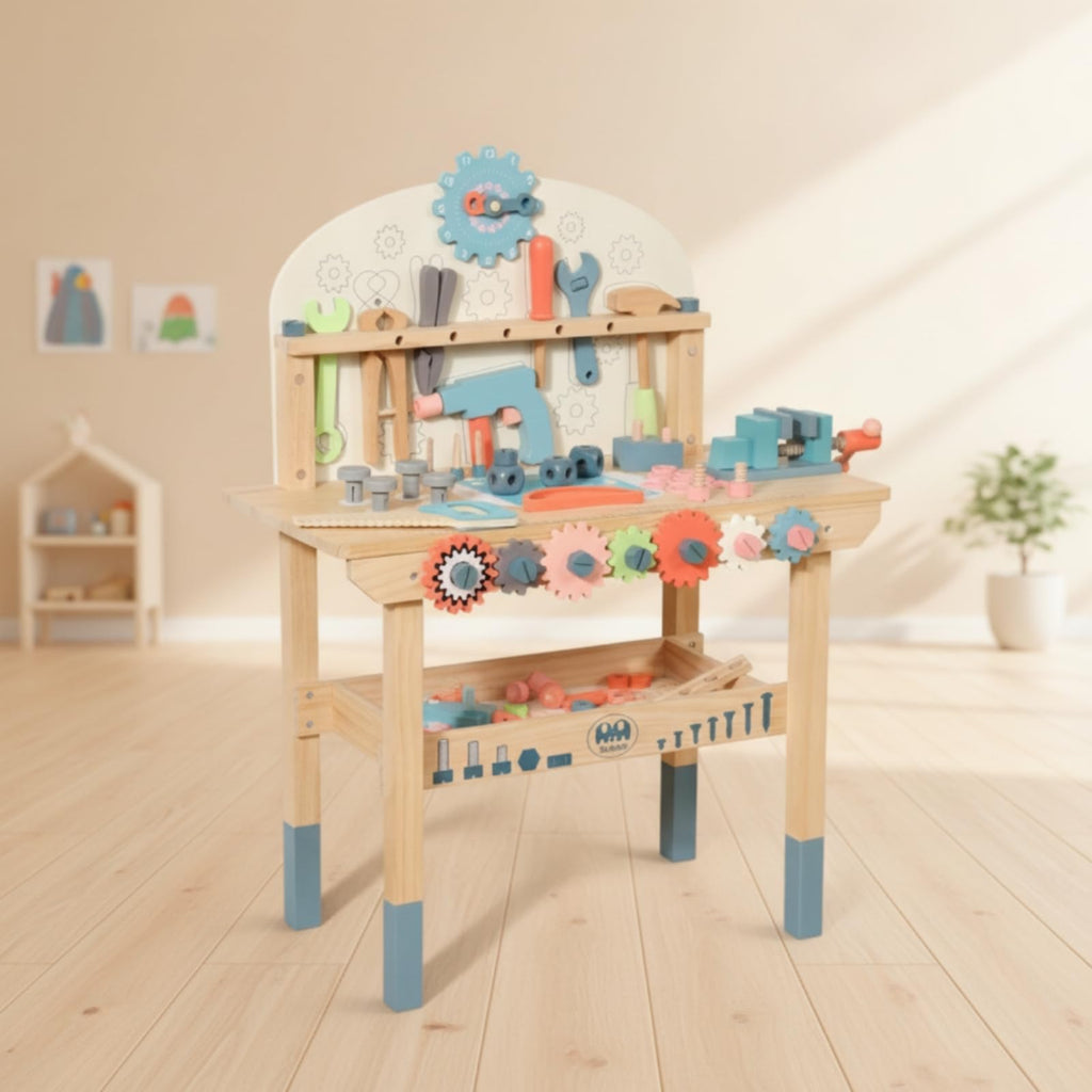 predolo Wooden Tool Bench Tool Bench Interactive Furniture for Classroom