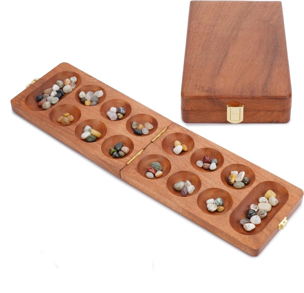 Mancala Folding Wooden Strategy Game Set