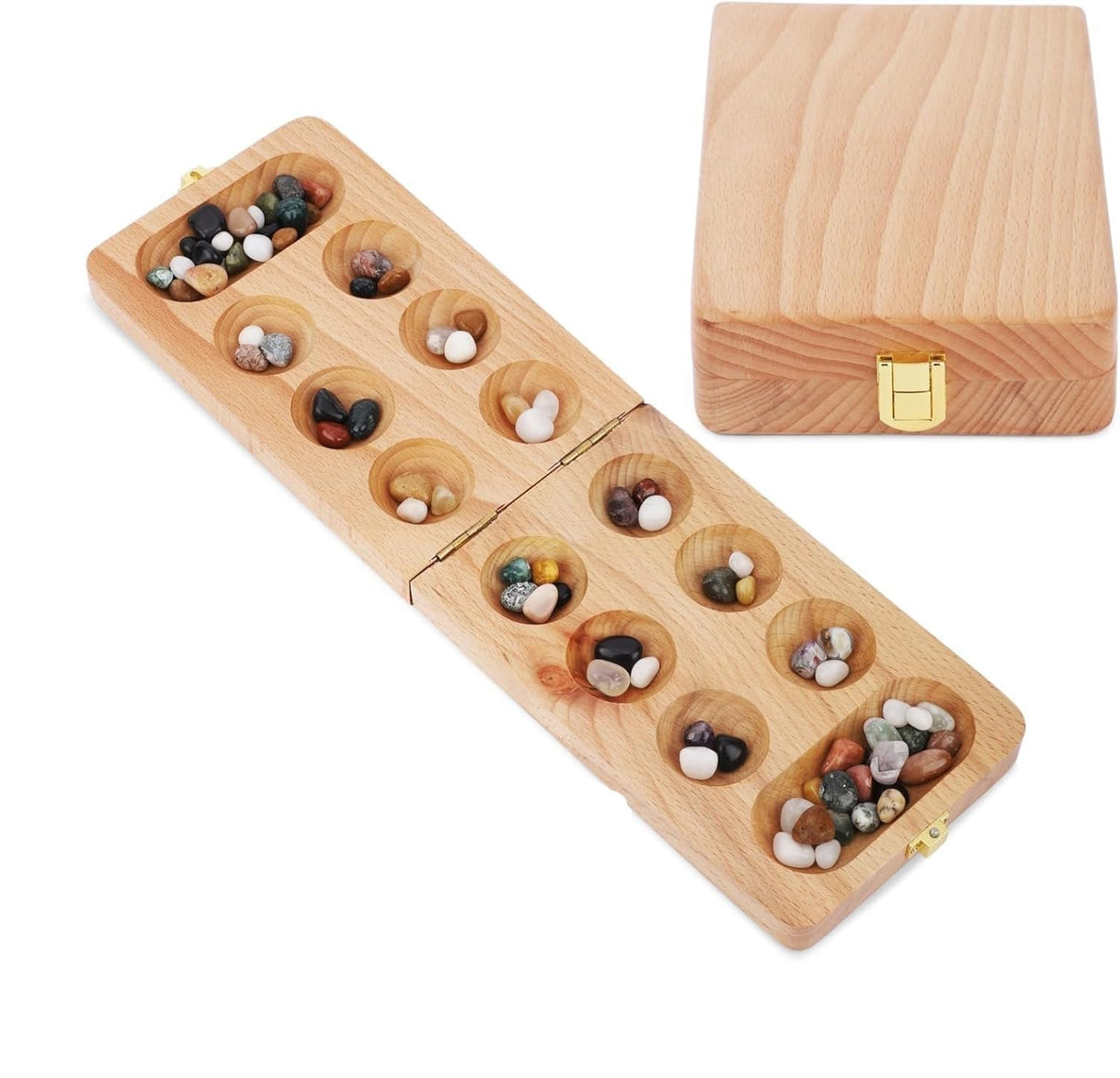 Mancala Folding Wooden Strategy Game Set