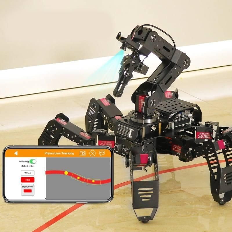 Hexapod AI Robotic Explorer with Vision Arm – Ultimate Raspberry Pi 4B Powered Robot Kit