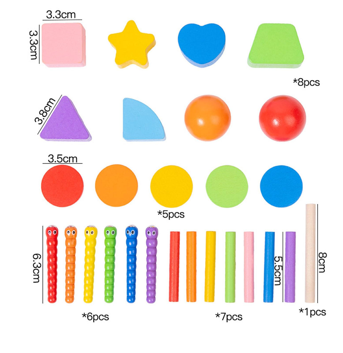 ZQsmgs Wooden Shape Sorter Box, Montessori Activity Cube with Ball Drop, Worm Catching & Pegs