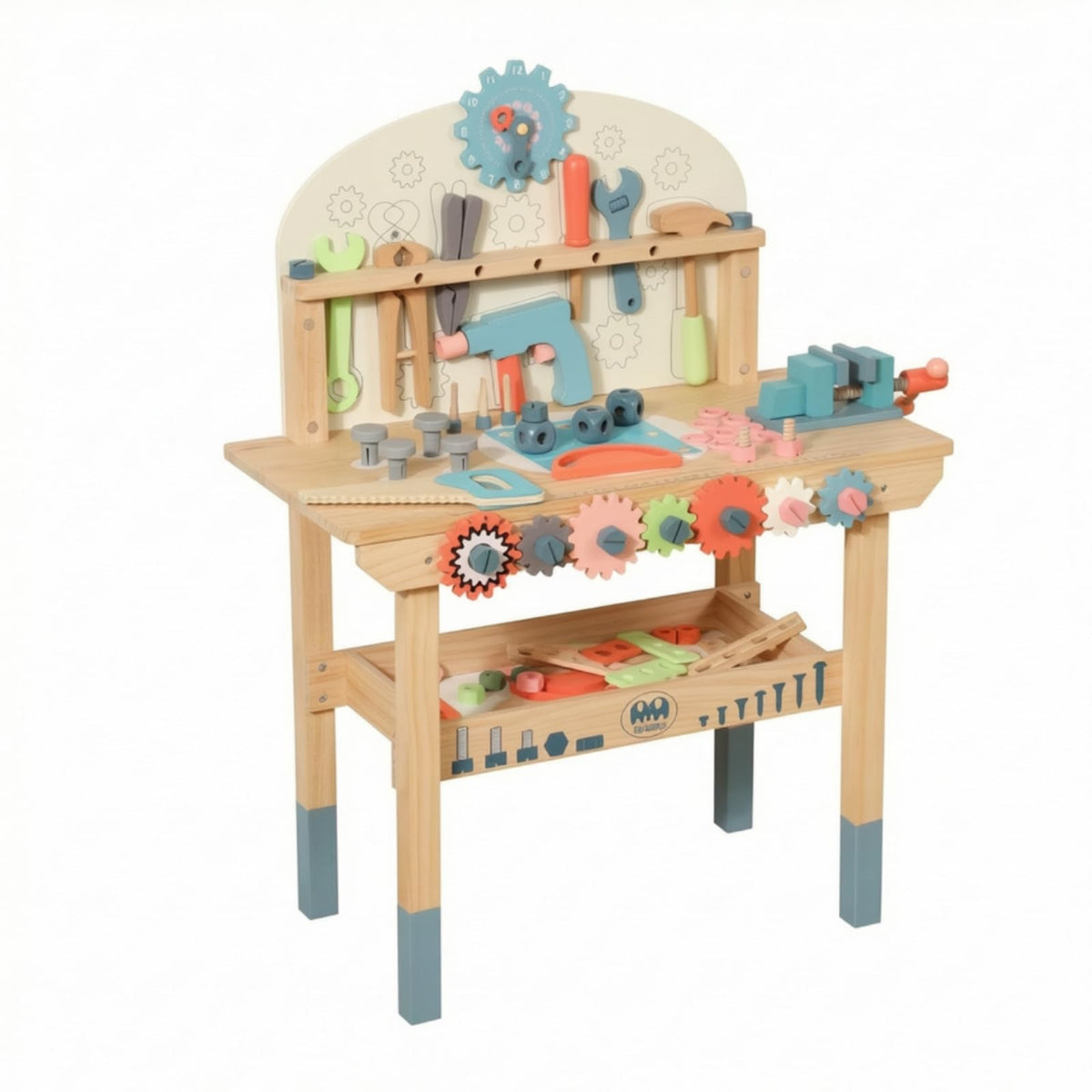 predolo Wooden Tool Bench Tool Bench Interactive Furniture for Classroom