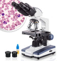 AmScope B120 Series Student & Professional LED Binocular Compound Microscope - 40X-2500X Magnification