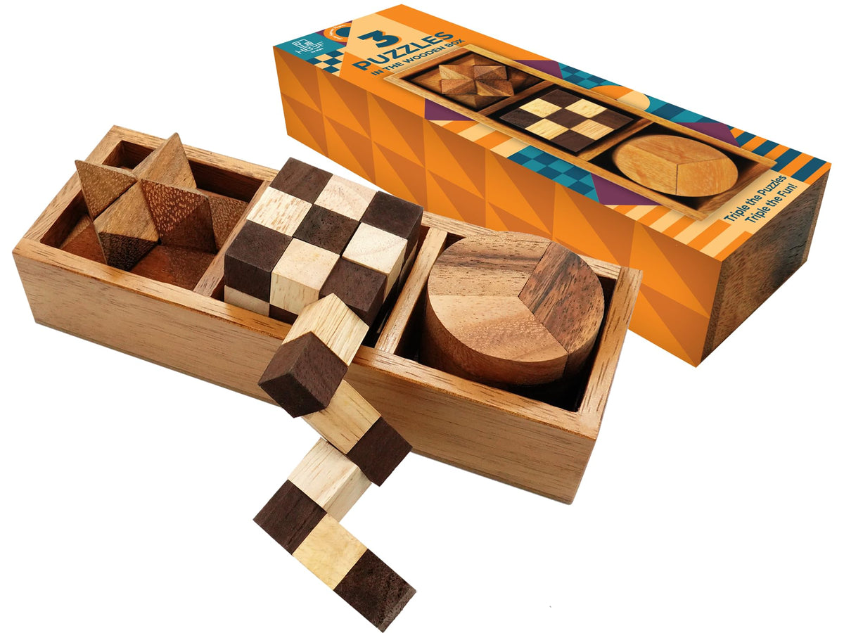 BSIRI Wooden Brain Teaser Puzzle Set