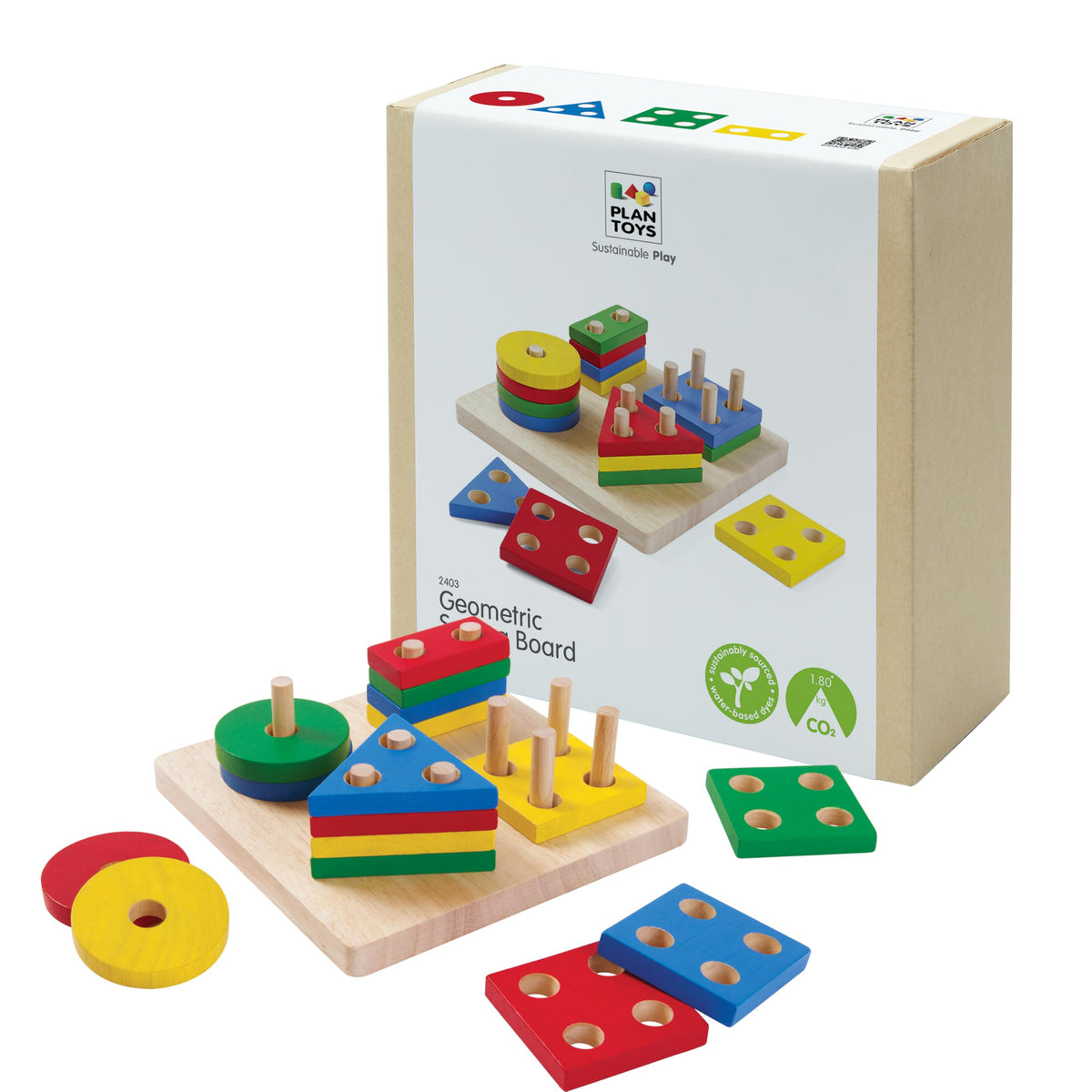 PlanToys Geometric Peg Board Learning Toy