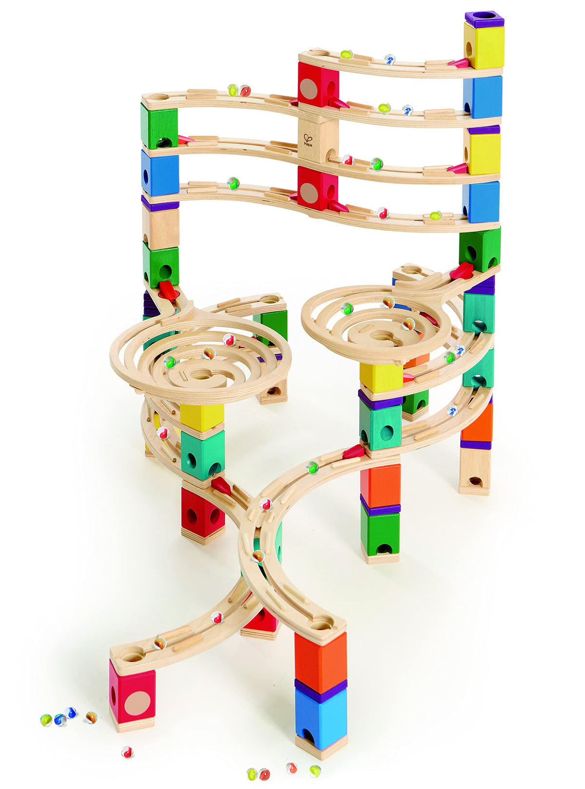 Award Winning Hape Quadrilla Wooden Marble Run Construction - The Cyclone