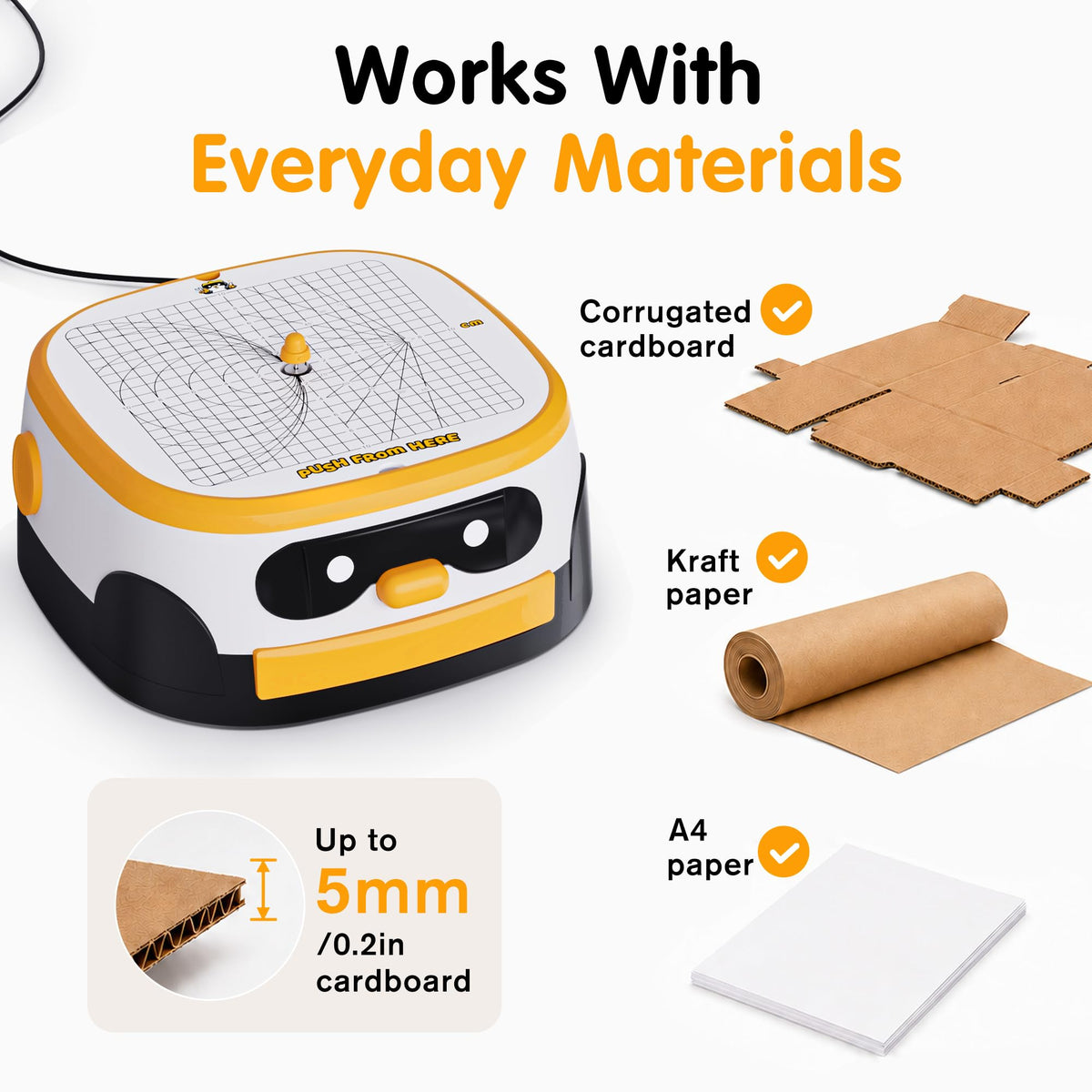 Electric Cardboard Cutter for Kids 4+, Cuts 5mm (0.2in) Thick Cardboard