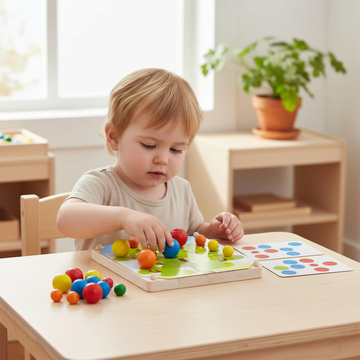 PlanToys® Geometric Peg Boards, Wooden Educational Toy Kids Montessori