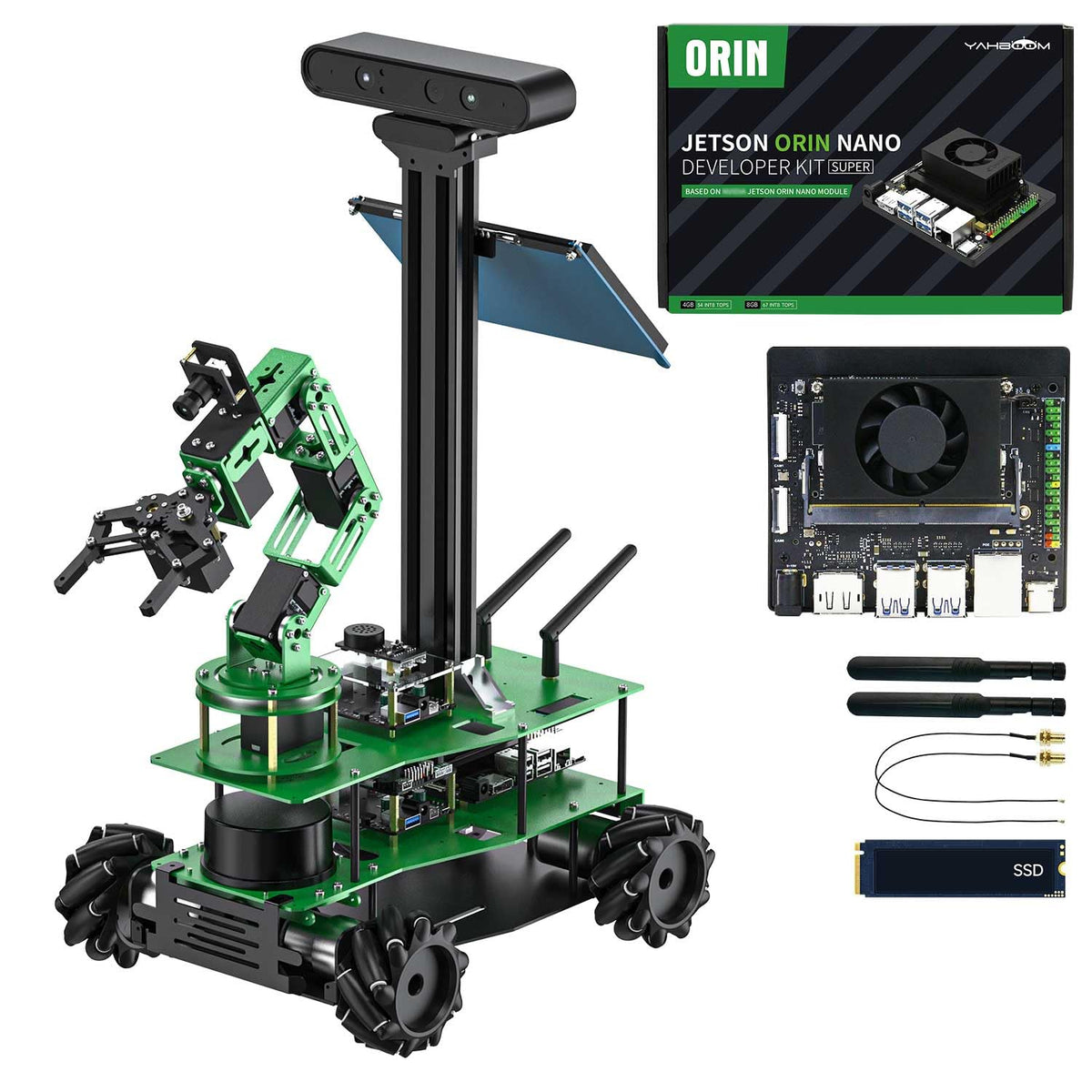 Yahboom Rosmaster X3 Plus Adults ROS Programming Artificial Intelligence to Build Experimental Project Kit with Lidar and Depth Camera Support APP Handle Control