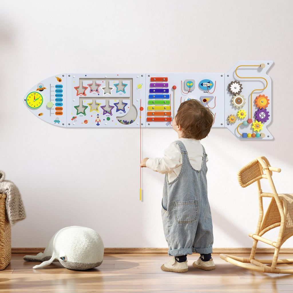 Spacocld Activity Wall Busy Board Panels - Sensory Wall Panel for Kids
