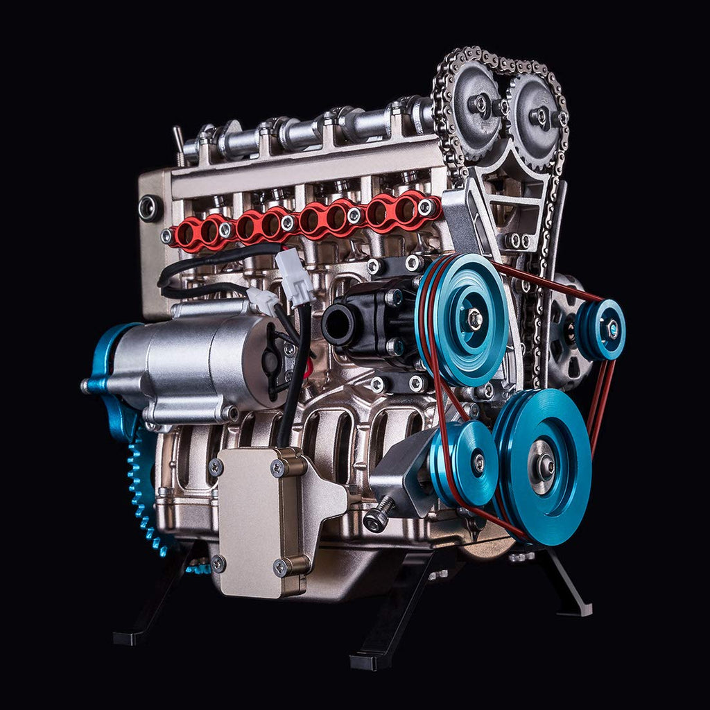 All-Metal Inline Four-Cylinder Engine Model Kit, 325-Piece