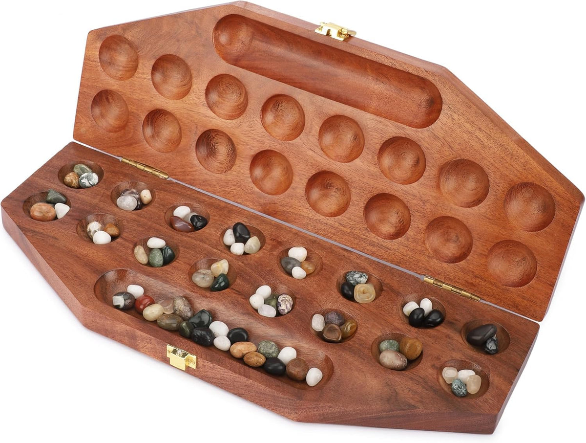 Mancala Folding Wooden Strategy Game Set