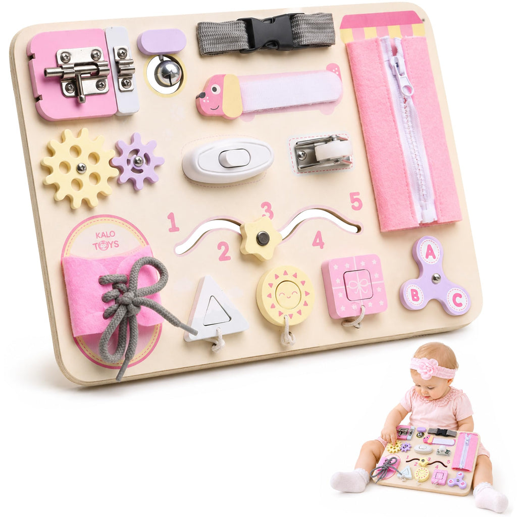 KALOTOYS Large Busy Board Montessori Toys for 1 2 3 Year Old - Sensory Toys for Toddlers 1-3 - Fine Motor Skills & Early Learning - Montessori Gift