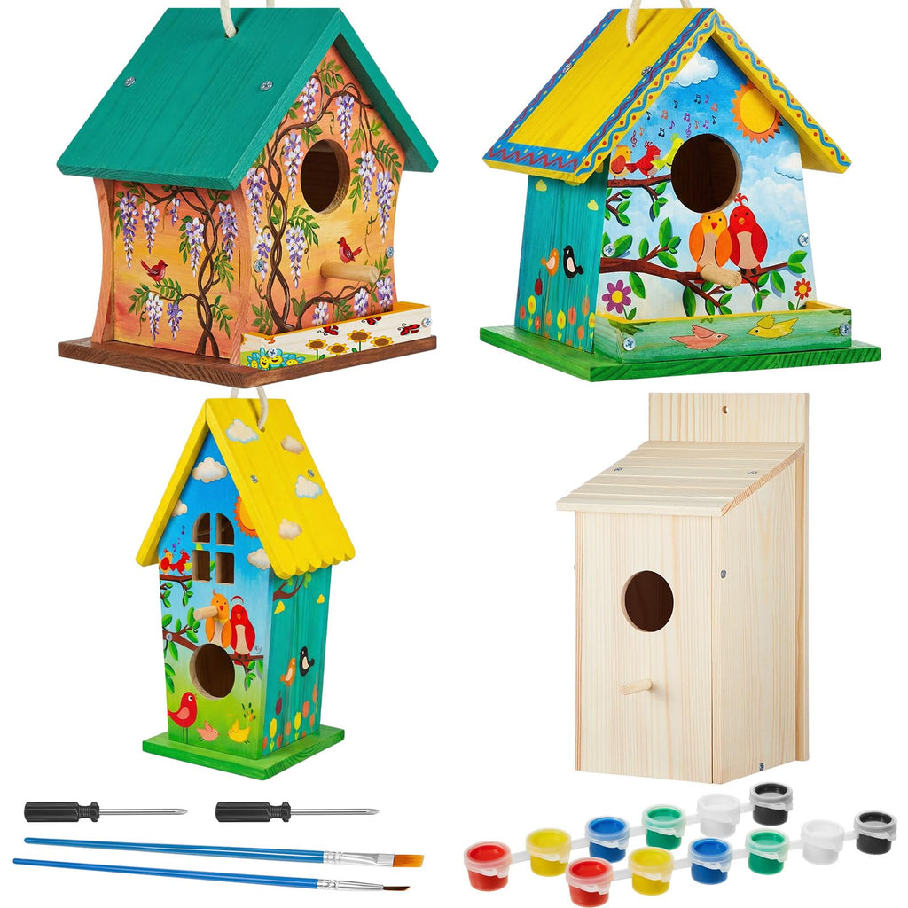 Liliful Bird House Kit for Kid, Wood DIY Birdhouse