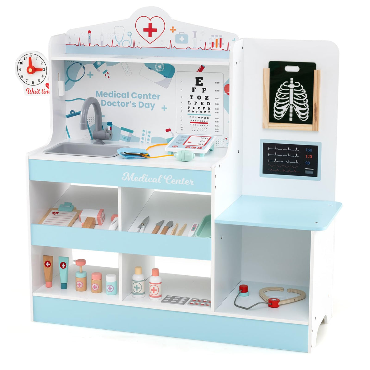 KOTEK Wooden Kids Doctor Pretend Play Set