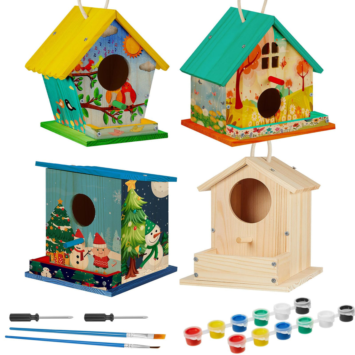 Liliful Bird House Kit for Kid, Wood DIY Birdhouse