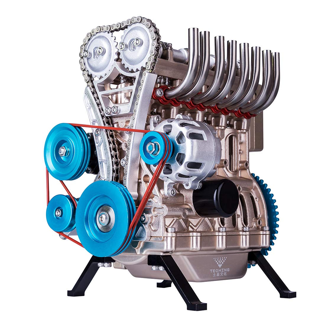 All-Metal Inline Four-Cylinder Engine Model Kit, 325-Piece