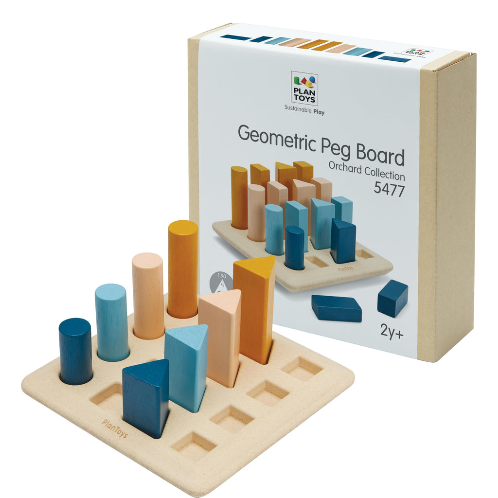 PlanToys® Geometric Peg Boards, Wooden Educational Toy Kids Montessori