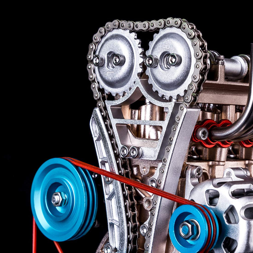 All-Metal Inline Four-Cylinder Engine Model Kit, 325-Piece