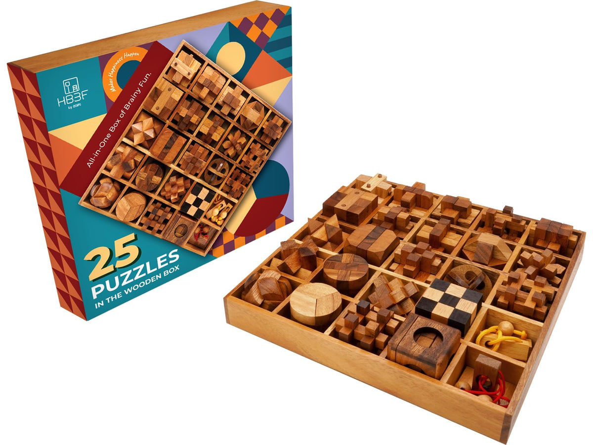 BSIRI Wooden Brain Teaser Puzzle Set