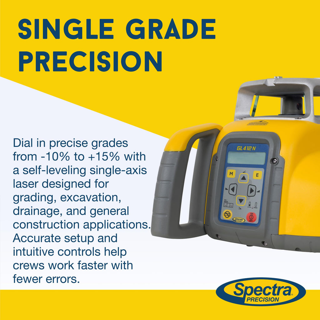 Spectra Precision Rotary Laser Level Systems – Automatic Self-Leveling Construction Lasers with Receiver, Remote Control, Batteries & Carry Case