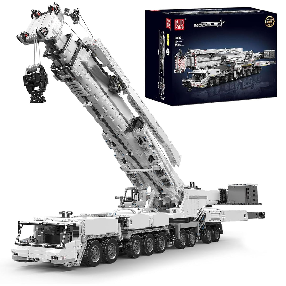 Mould King Heavy Crane Building Kit, 8506 Pieces Large Crane Truck Model Kit with 20 Motors, APP Control Advanced Engineering Vehicles for Adults, Youth