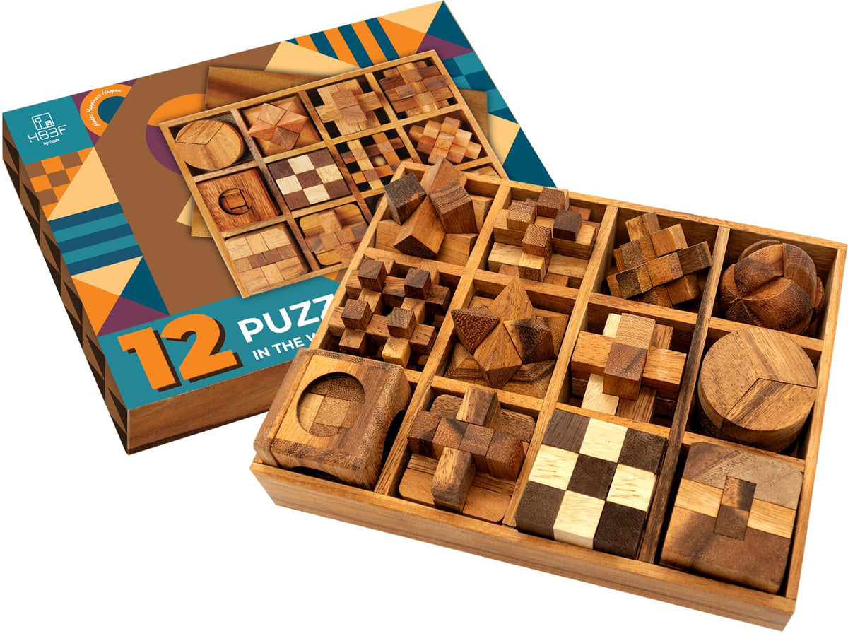BSIRI Wooden Brain Teaser Puzzle Set