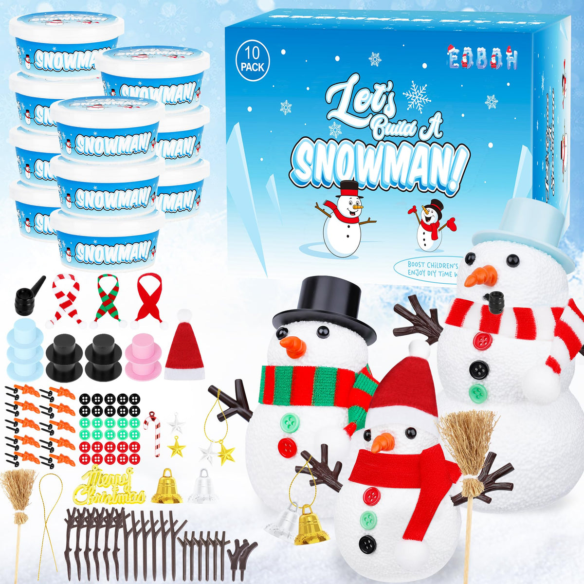 Kids DIY Snowman Air-Dry Clay Craft Kit