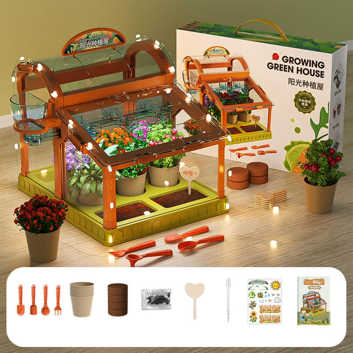 Kids Indoor Plant Growing Greenhouse Kit