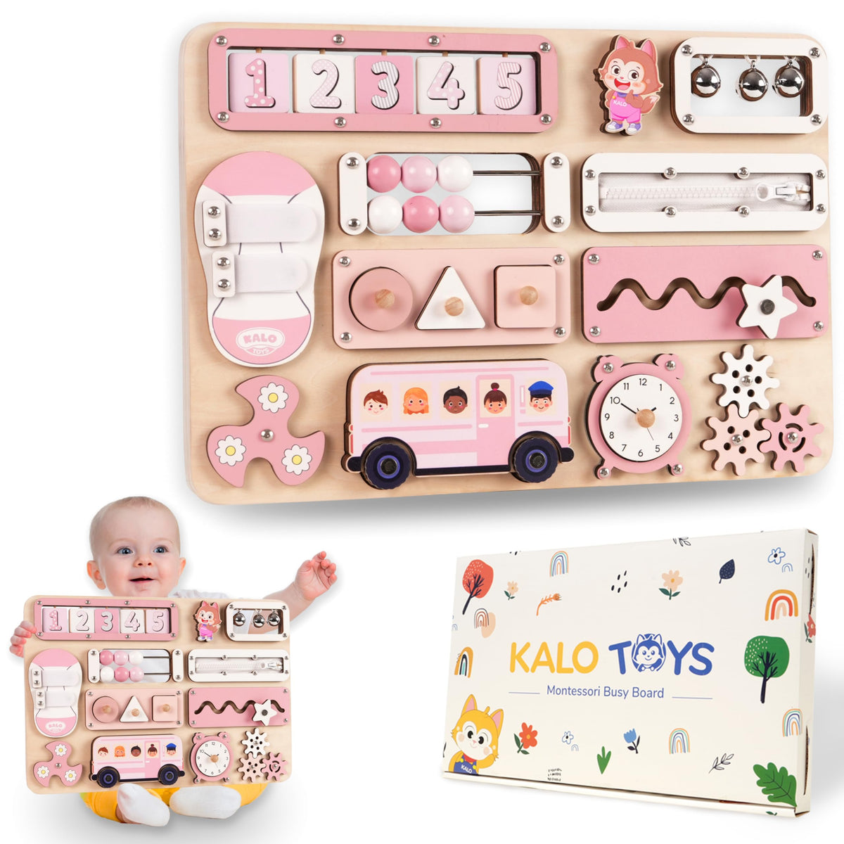 KALOTOYS Montessori Toddler Busy Board