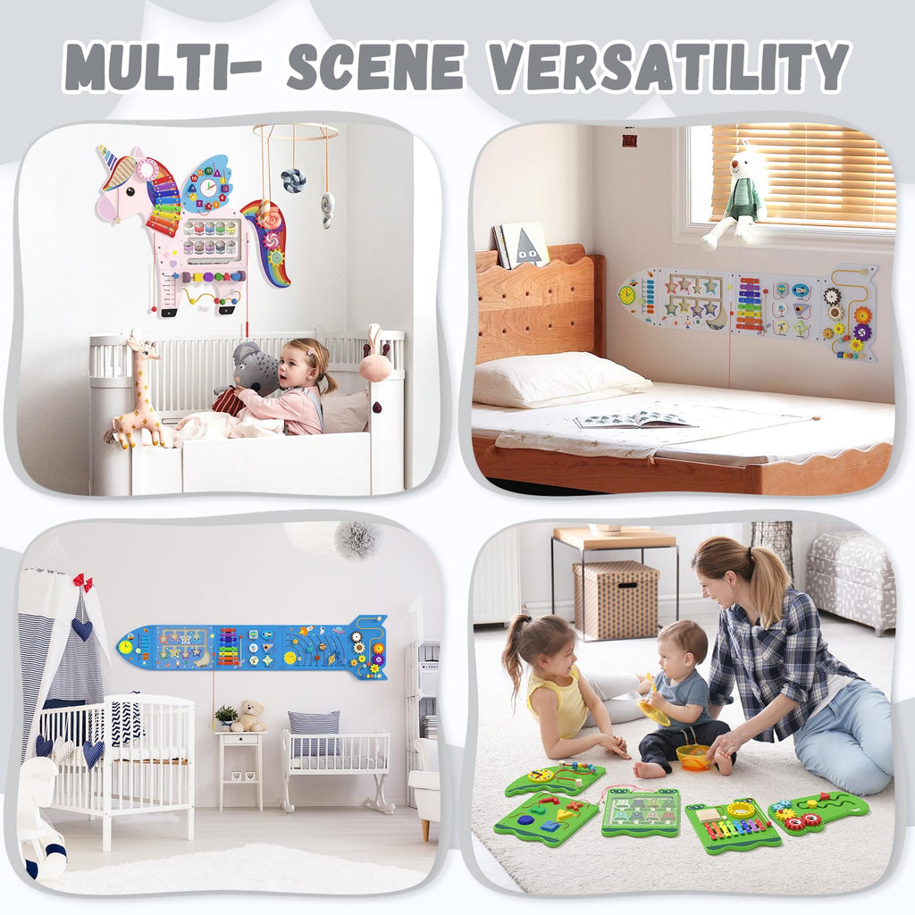 Spacocld Activity Wall Busy Board Panels - Sensory Wall Panel for Kids