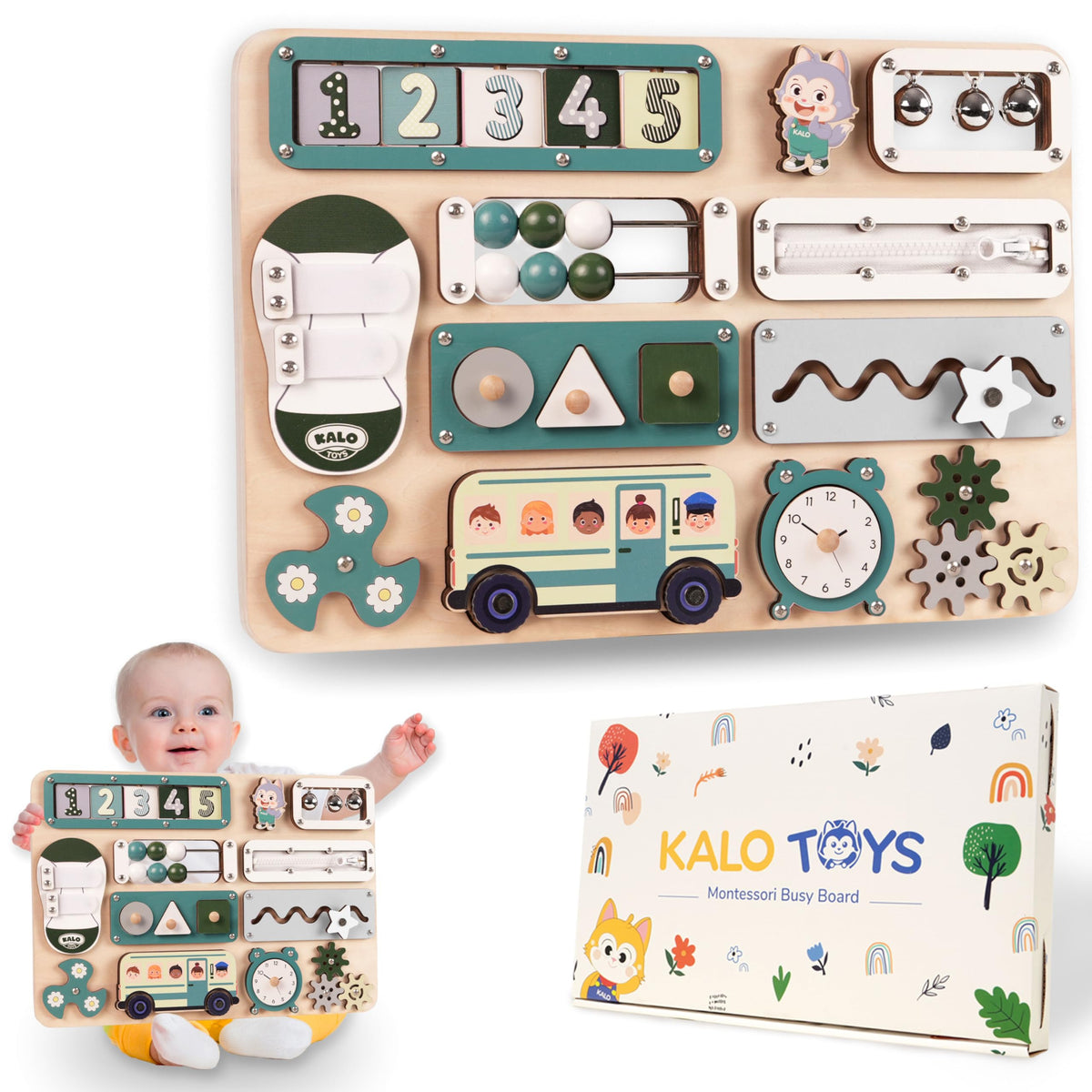 KALOTOYS Montessori Toddler Busy Board