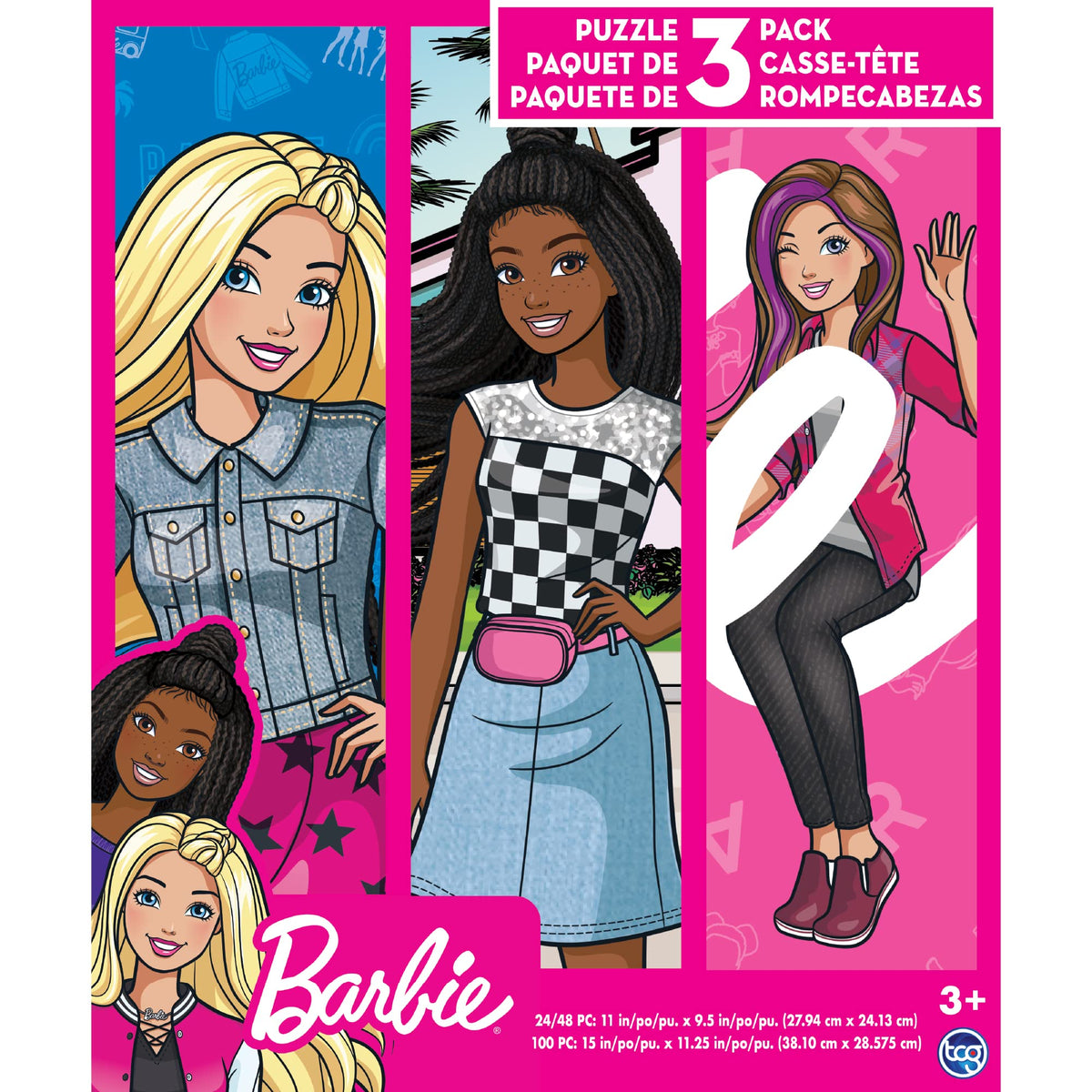 3 in 1 Jigsaw Puzzles for Kids. Educational Gifts for Boys and Girls. Colorful Pieces Fit Together Perfectly. Great Preschool Aged Learning Gift.