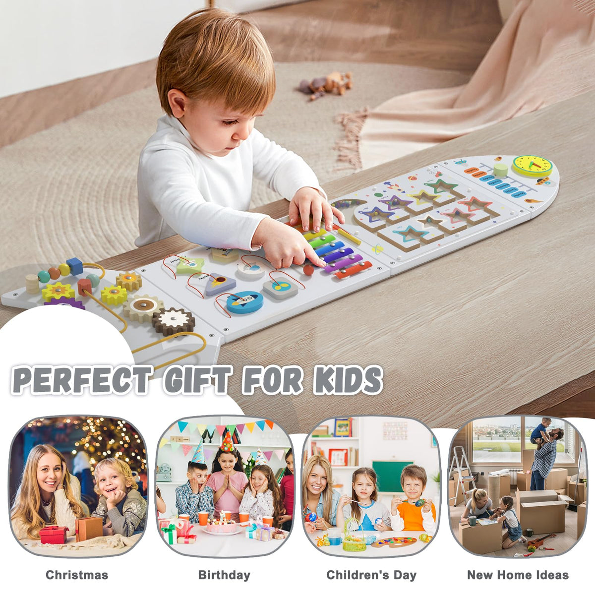 Spacocld Activity Wall Busy Board Panels - Sensory Wall Panel for Kids