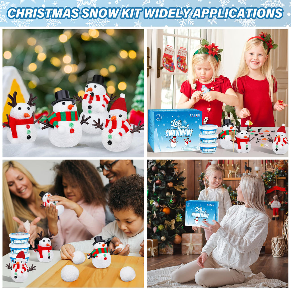 Christmas Craft, DIY Snowman Kit for Kids, Build a Snowman Kit Indoor Set, Creative Kids Air Dry Modeling Clay