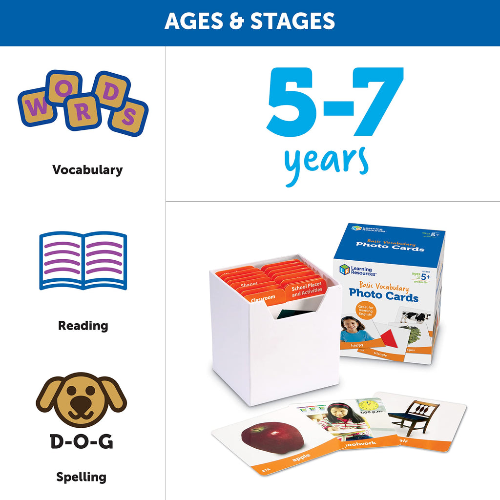 Learning Resources Basic Vocabulary Photo Cards