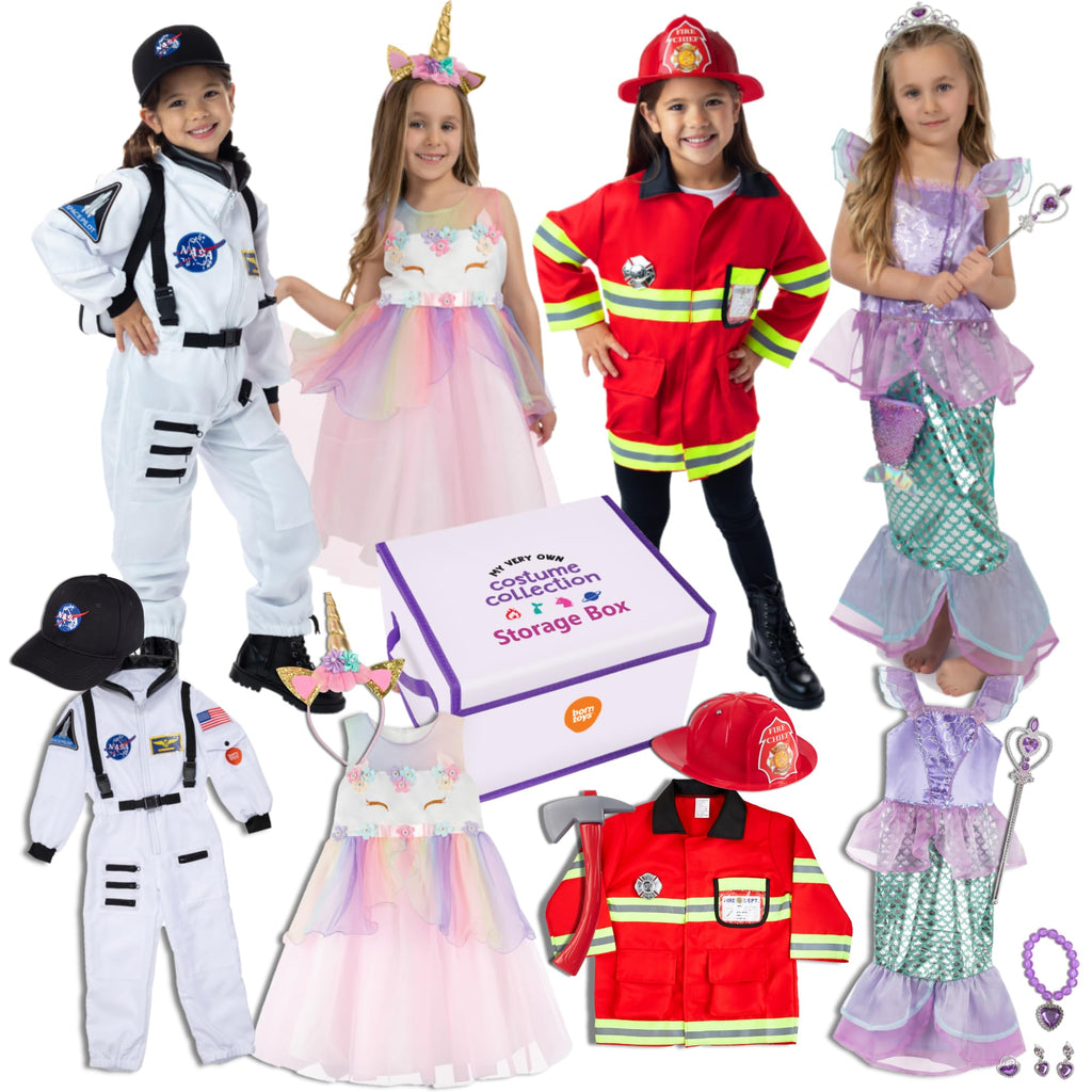 Born Toys Pretend Play Costumes for Kids Ages 3-7, Washable Toddler Dress Up Clothes for Play