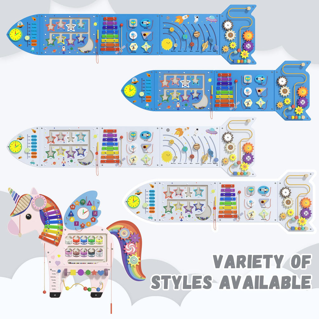 Spacocld Activity Wall Busy Board Panels - Sensory Wall Panel for Kids