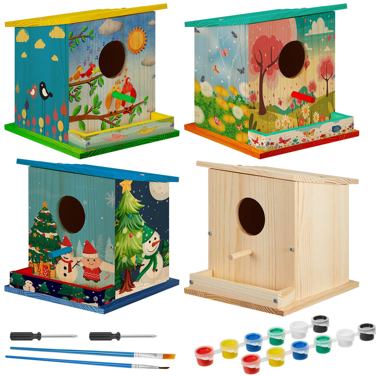 Liliful Bird House Kit for Kid, Wood DIY Birdhouse