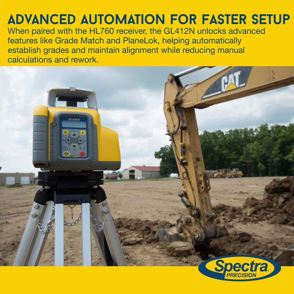Spectra Precision Rotary Laser Level Systems – Automatic Self-Leveling Construction Lasers with Receiver, Remote Control, Batteries & Carry Case