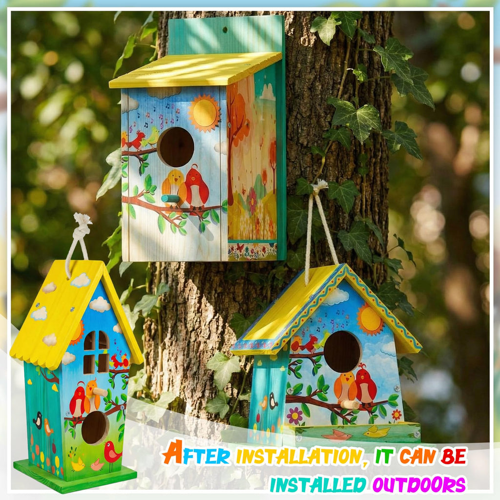 Liliful Bird House Kit for Kid, Wood DIY Birdhouse