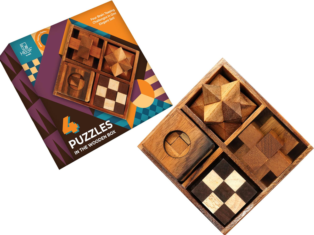 BSIRI Wooden Brain Teaser Puzzle Set