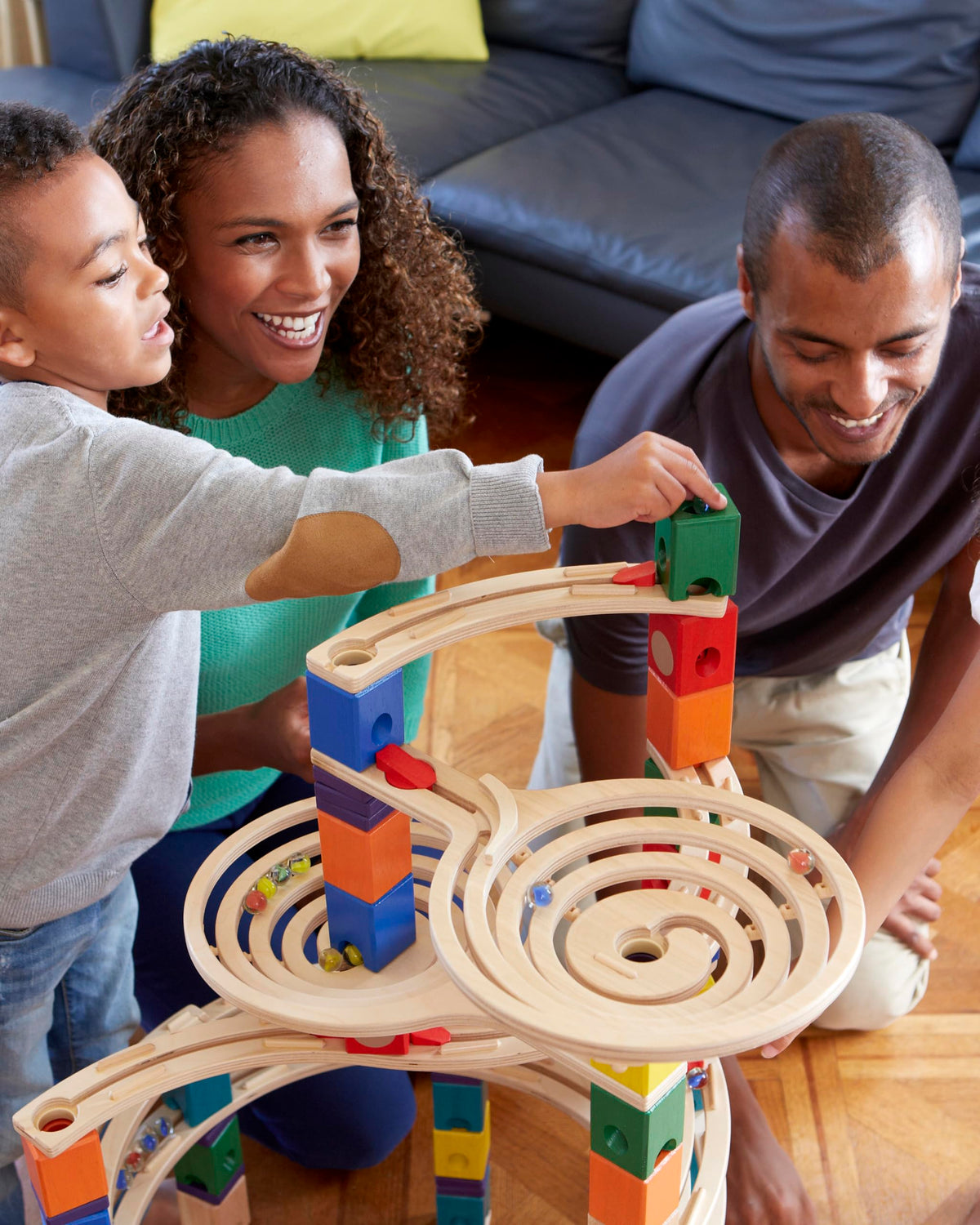 Award Winning Hape Quadrilla Wooden Marble Run Construction - The Cyclone